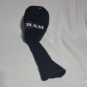 Ram 3 -Wood‎ Headcover, Black, Fuzzy, Long Neck Sock